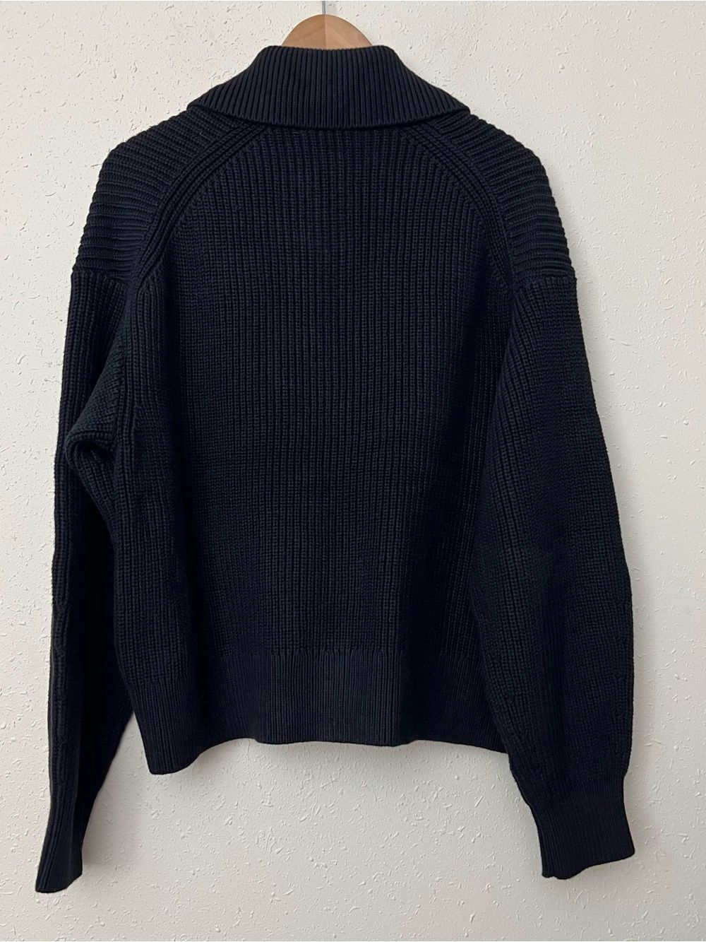 New Everlane THE FULL-ZIP SWEATER IN EVERYDAY COTTON Black Size L - Picture 3 of 13
